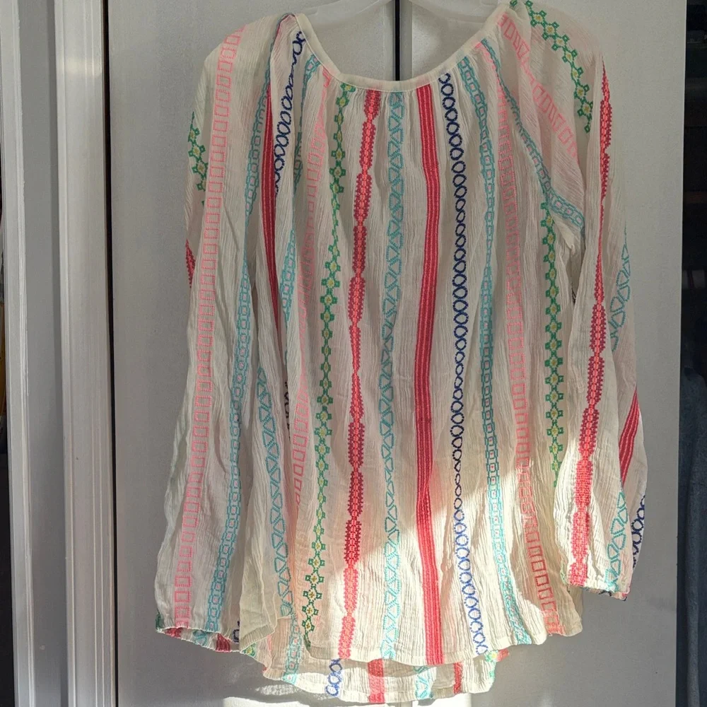 Colorful Boho Gauzy Blouse - Picture 8 of 10